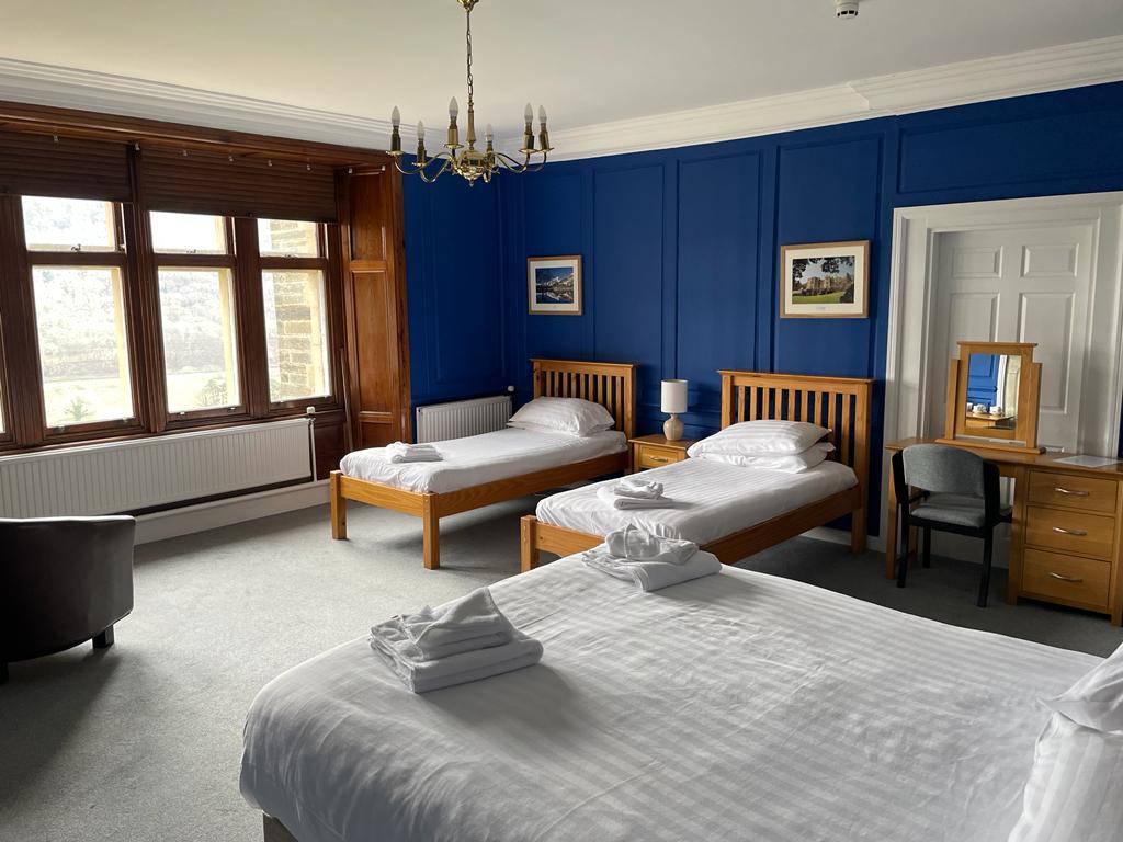 The blue room at Plas Tan y Bwlch