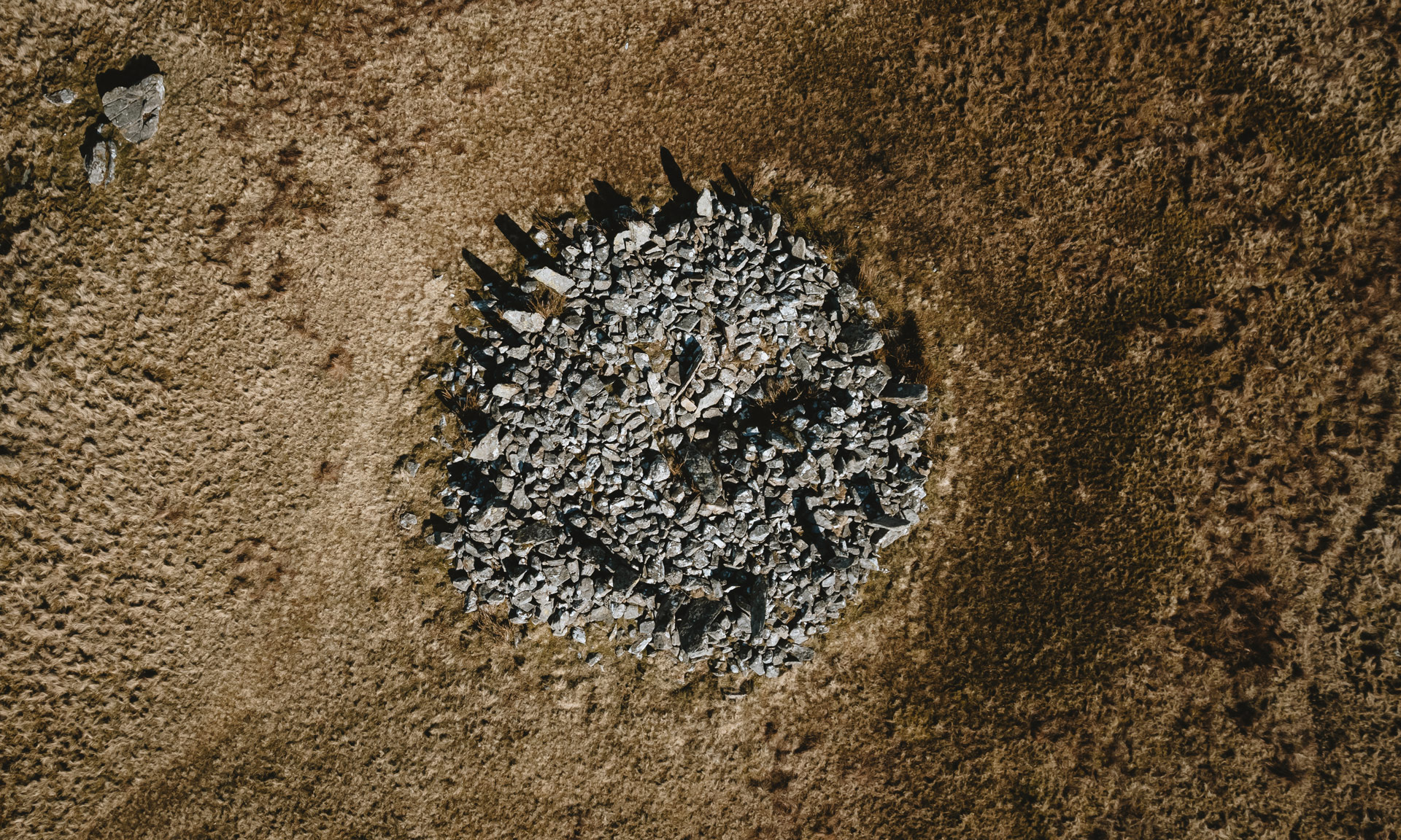 An aerial view of Bryn Cader Faner