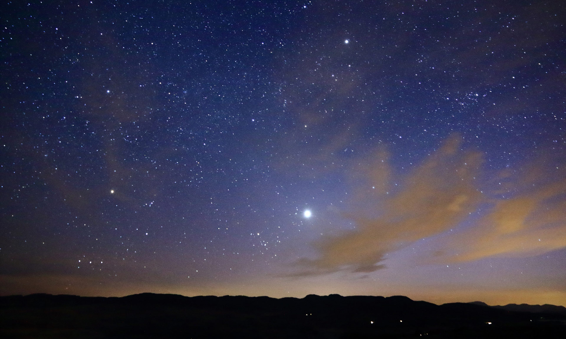 Venus in the night sky from Trawsfynydd