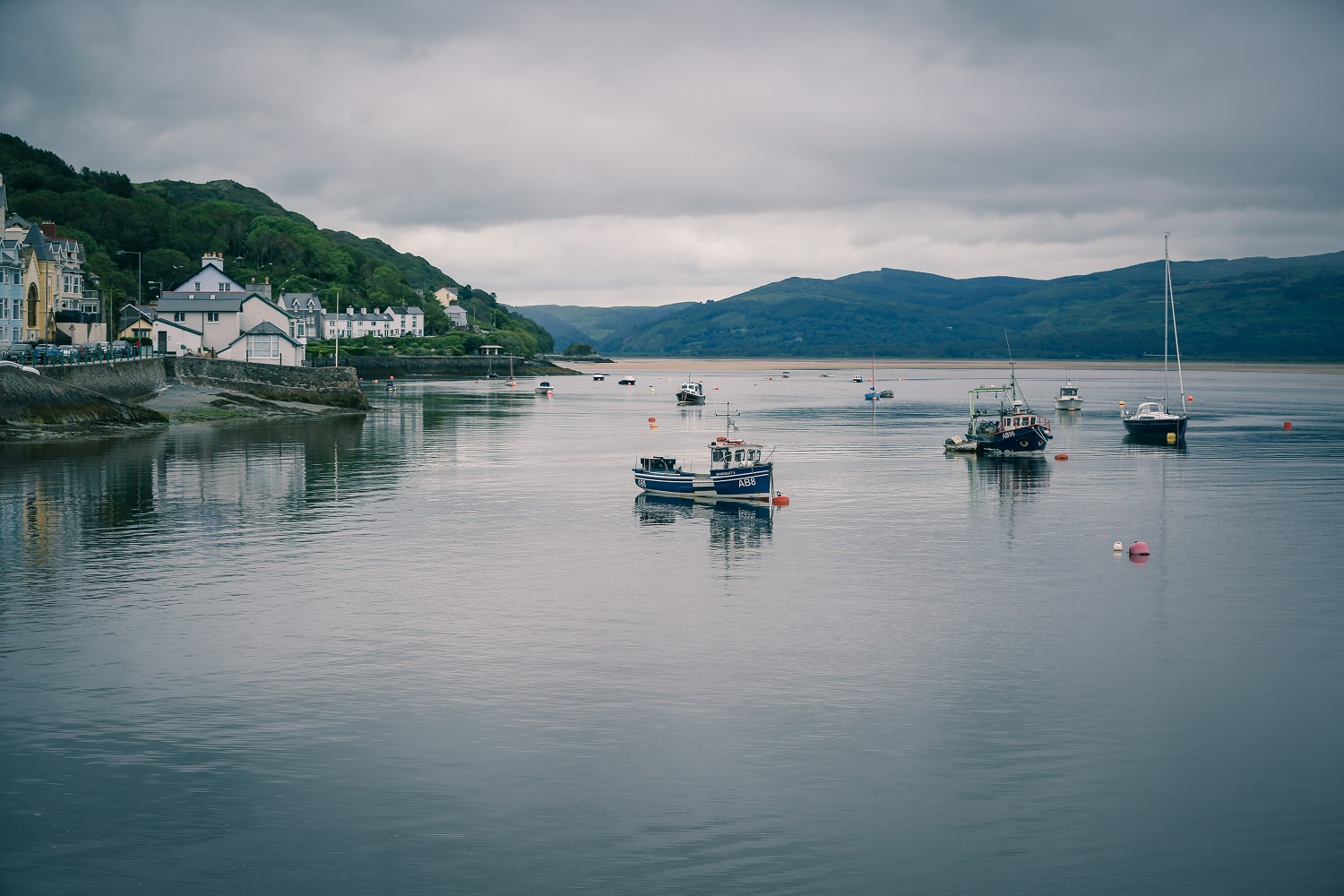 Aberdyfi waterfront with boats